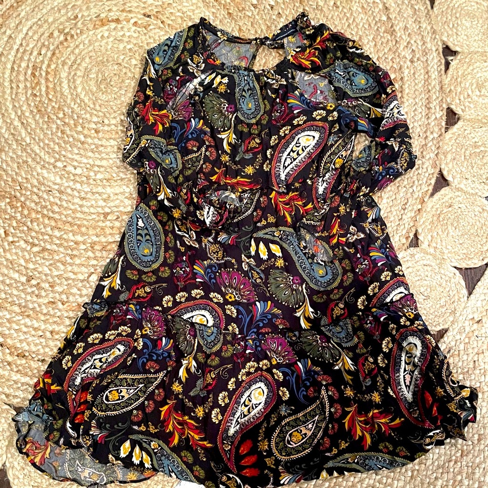 American eagle babydoll dress with open back and front cutouts